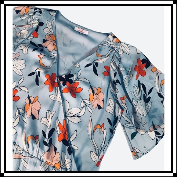 PARKER Demi SILK High-Low Floral Print Wrap Dress - Picture 3 of 16